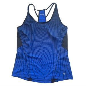 Hyba Blue Black Racerback Activewear Tank Tops 1004